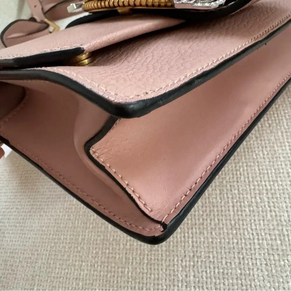 RARE Miu Miu Crystal Embellished Crossbody Bag Pink Leather with Multicolor